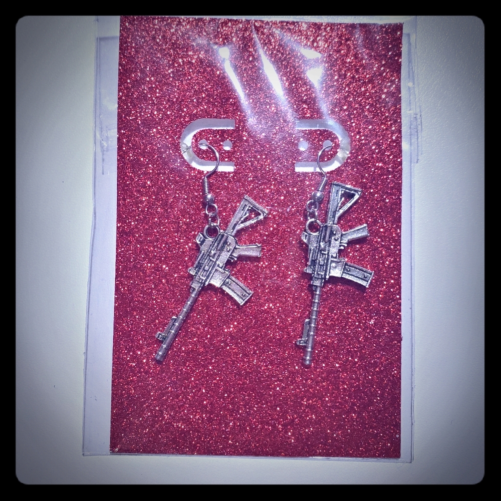 Ak47 Machine Gun Assault Earrings